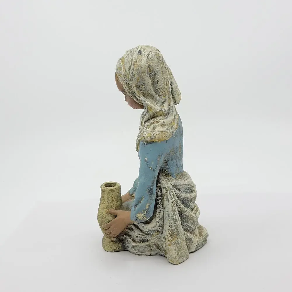 Girl with Vase Borzo Stone Sculpture Figurine Made in Holland